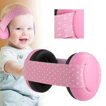 Grande promoção! Protetores auriculares infantis com design acústico de alta performance, ideais para crianças e para o jardim. Cor: Rosa.
