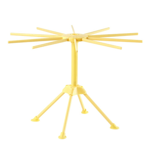 Pasta Drying Rack, Plastic Foldable Spaghetti Stand with 10 Arms, Easy Storage & Quick Setup (Yellow) 1