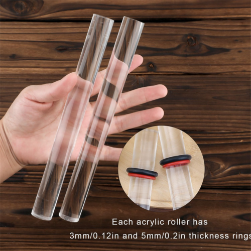 2 Pieces Polymer Clay Roller Tools with Thickness Ring 2