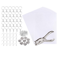 20 feuilles de papier d'art rétractables et 161 accessoires pour la fabrication de porte-clés