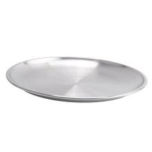 Plat à cracher les os en acier inoxydable de 20 cm, plateau argenté peu profond