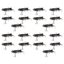 Lot de 20 leurres souples de 8 cm et 14 g, appâts artificiels pour la pêche au bar et à la carpe,