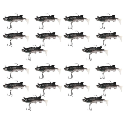 20 Stück weiche Wobbler, 8 cm, 14 g, künstliche Angelköder, geeignet für Seebarsch und Karpfen, Bleiköder