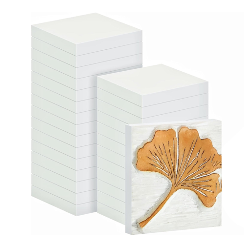 24 Pcs 2 X 2inch Rubber Carving Blocks Linoleum Blocks,White