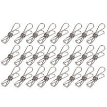 24 Stück Edelstahl-Drahtclips, Multifunktionsclips, Universalclips, Aufhängeclips, Bürobefestigungen