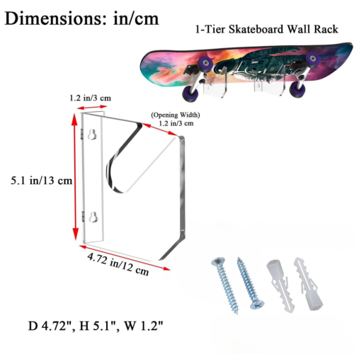 1 paire de supports muraux pour skateboards 2
