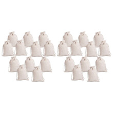 Lot de 24 petits sacs à cordon en coton réutilisables, en mousseline, pour offrir des bonbons, des