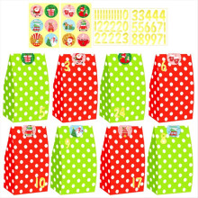 24 bolsas navideñas, bolsas para regalos navideños