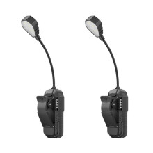 Lámpara de lectura recargable con clip de 2 piezas con sensor de movimiento, lámpara de escritorio impermeable