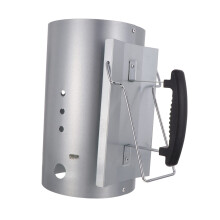 Charcoal Chimney Starter for BBQ Grill with HeatShielded Handle, Fast Lighting and Safe Outdoor Use