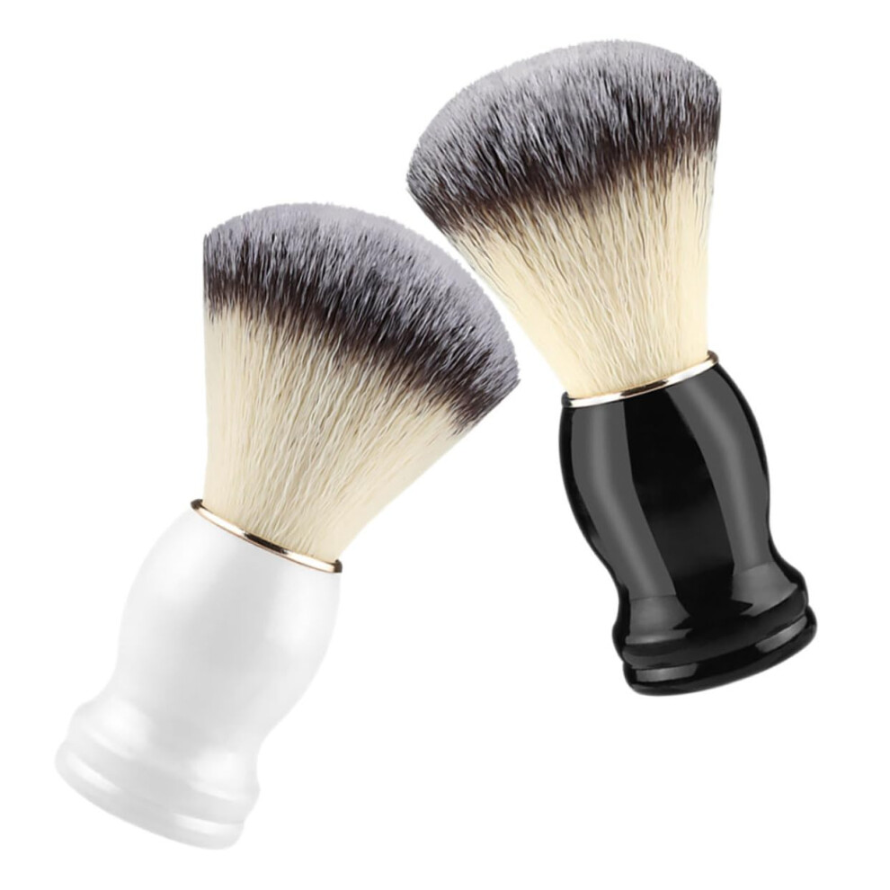2pcs Men's Shaving Brush Set with Soft Comfort Bristles for Beard Grooming and Barber Neck Duster