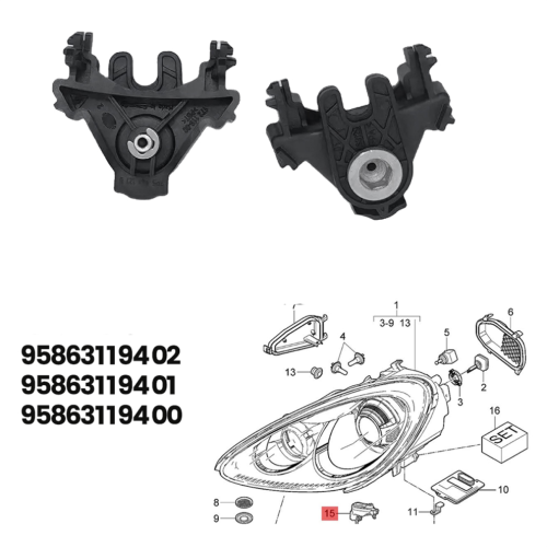 2Pcs Front Headlight Bracket 95863119400 for 92A 2