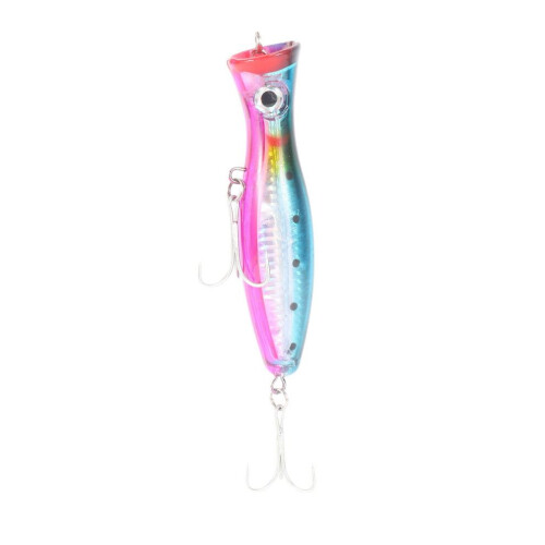2 Stück Popper-Angelköder 3D mit Drillingen 12 cm 42 g Topwater Hardbait Soft Isca Kunstköder 1