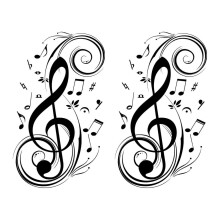 2X Beat Note -musiikkitarrat seinälle, vinyylitarrat, musiikkisisustus, graafinen taide, musiikkikodinsisustus