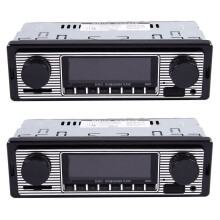 2x Bluetooth Vintage Autoradio MP3-Player Stereo USB AUX Klassisches Audio
