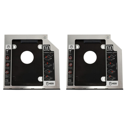 2x Vassoio per hard disk SATA universale da 9,5 mm per HDD, SSD e SSD (per SSD e HDD)