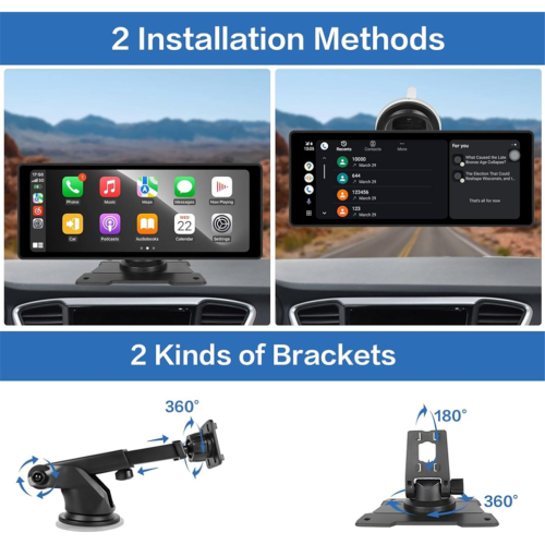 10.26Inch Wireless Carplay&Android Auto Stereo with AHD Backup Camera 1