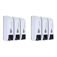 Dispensador de jabón líquido para ducha (2 unidades, triple, para pared, champú y loción de lavado para