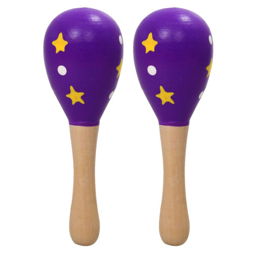 2X Puinen Maraca-soitin Lasten Lelu