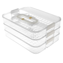 Contenedor de 3 capas para organizar el refrigerador y almacenar.