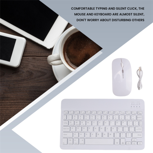 10inch Wireless Keyboard and Mouse RGB Backlit Rechargeable White 2