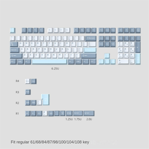 125 Keys PBT Double Shot Keycaps Set Key Caps Cherry Height Type-A 1
