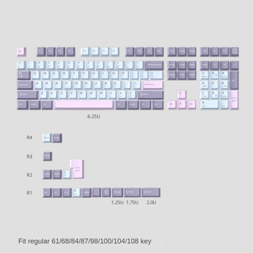 Set van 125 PBT Double Shot keycaps, Cherry-hoogte, Type-B. 1