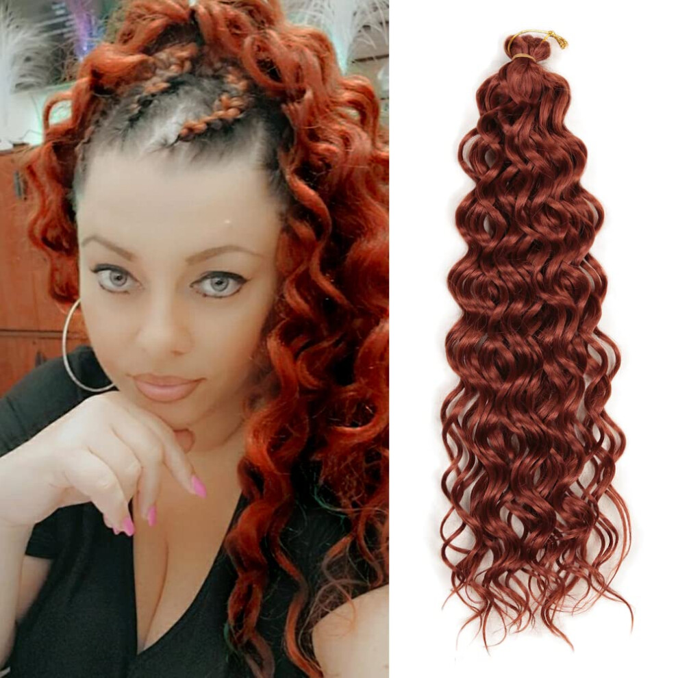 Unisex 18 Inch Ocean Wave Crochet Hair Extensions 5 Packs Boho Goddess Locs Hawaii Curl 350#