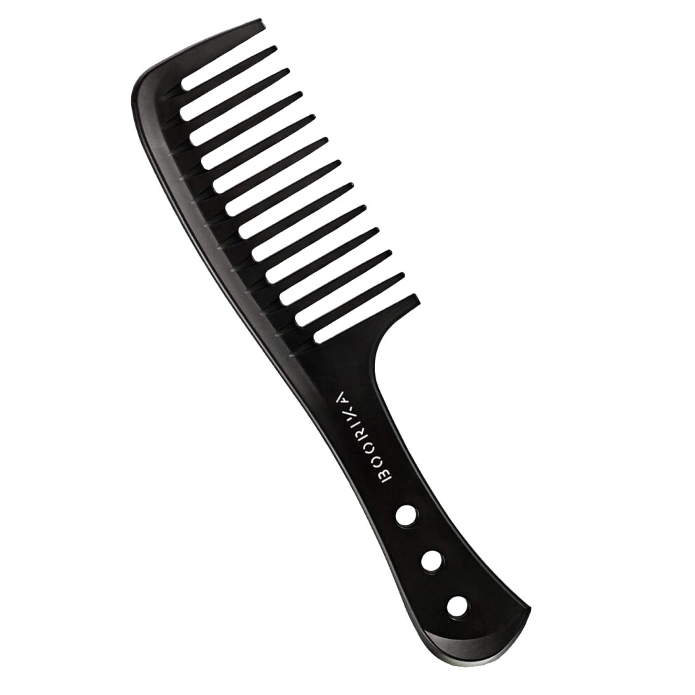 Wide Tooth Comb for Curly Hair  Carbon Fiber Heat Resistant Detangling Comb with AntiStatic Handle