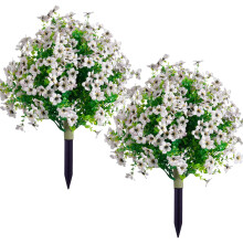 Artificial Topiary Trees 2 Pack 18in UV Resistant Faux Evergreen with Ground Spike for Indoor Outdoor Garden