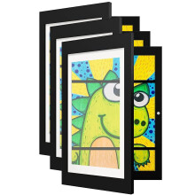 Kids Art Frame A4 Front Opening Changeable Artwork Display with Hidden Storage for Wall Mount