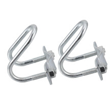 Galvanized Iron U Bolt Clamp 2pcs Durable U Pipe Clip 6.5cm for Livestock and Farm Use
