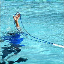 5m Aluminum Telescopic Pool Rescue Pole with Removable Lifesaving Hook for Swimming Pool Safety