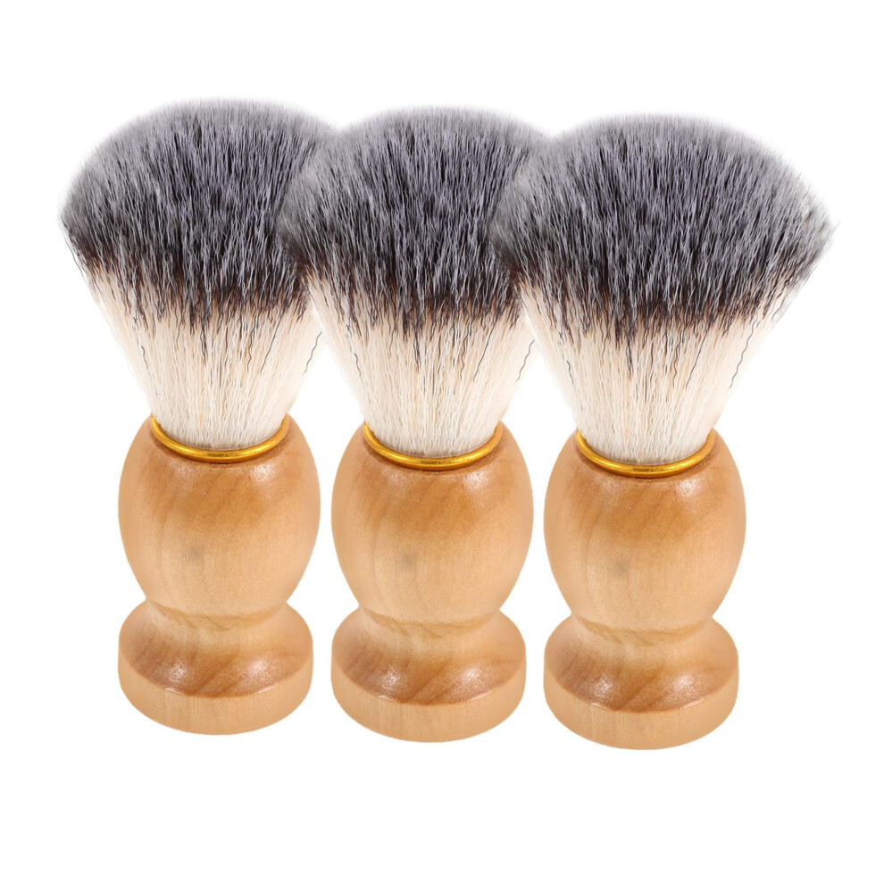 3pcs Soft Bristle Shaving Brush for Men with Ergonomic Handle for Gentle Beard Grooming and Facial Cleansing