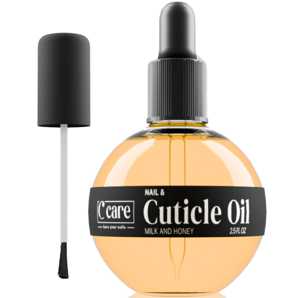 Cuticle Oil with Milk and Honey 75ml, Vitamin E Nail Strengthening and Hydrating Paraben Treatment