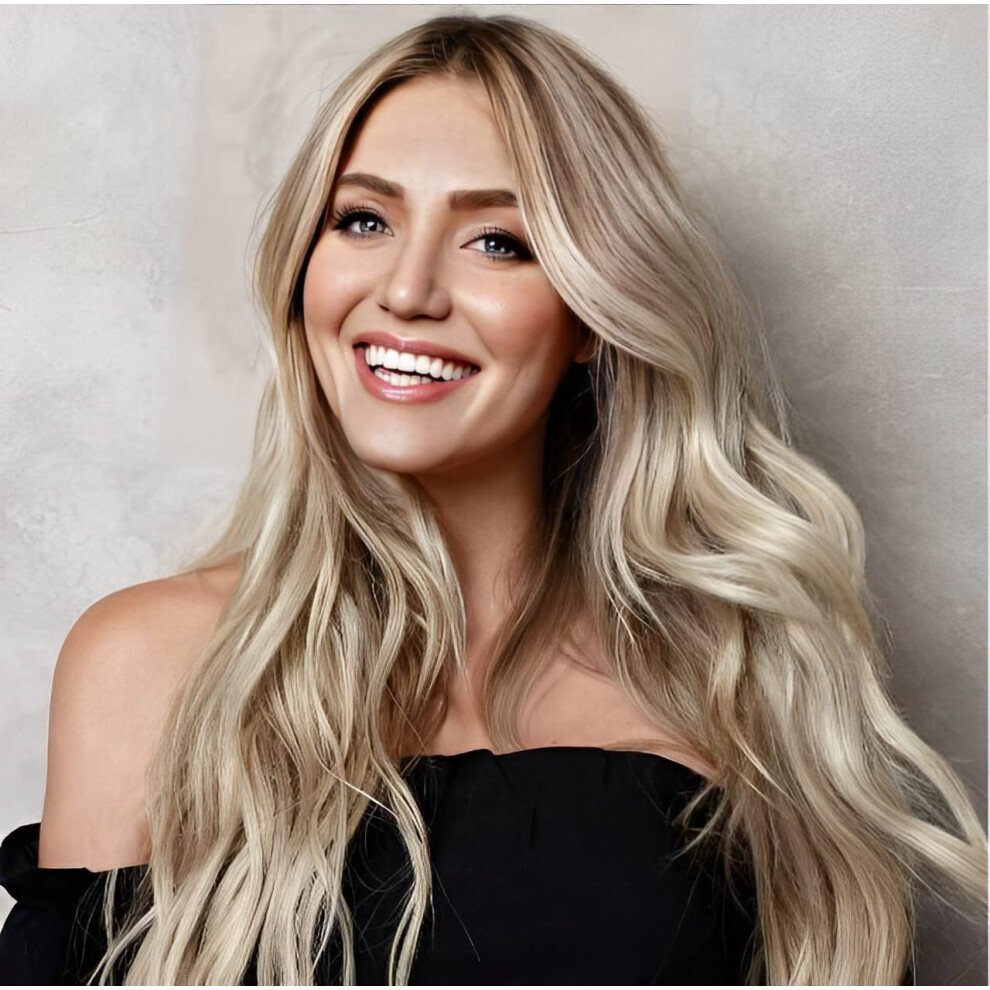 Unisex Dark Ash Blonde Lace Front Wig With Roots Long Wavy Synthetic Heat Resistant Natural Hairline