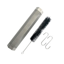 Pellet Smoker Tube for Grill and BBQ, Stainless Steel Smoke Tube for Meat Cheese, 12in Set with Brush and Hooks