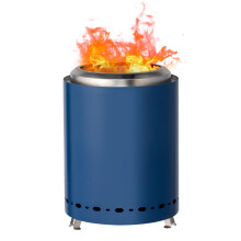 Smokeless Fire Pit Stainless Steel Compact Outdoor Camping Portable Backyard with Carry Bag Blue