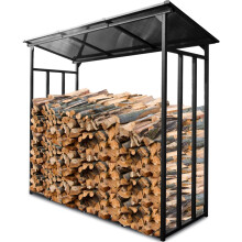 Firewood Rack Outdoor XXL Large Capacity Heavy Duty Metal Log Storage Garden Shelter 185x70x185cm