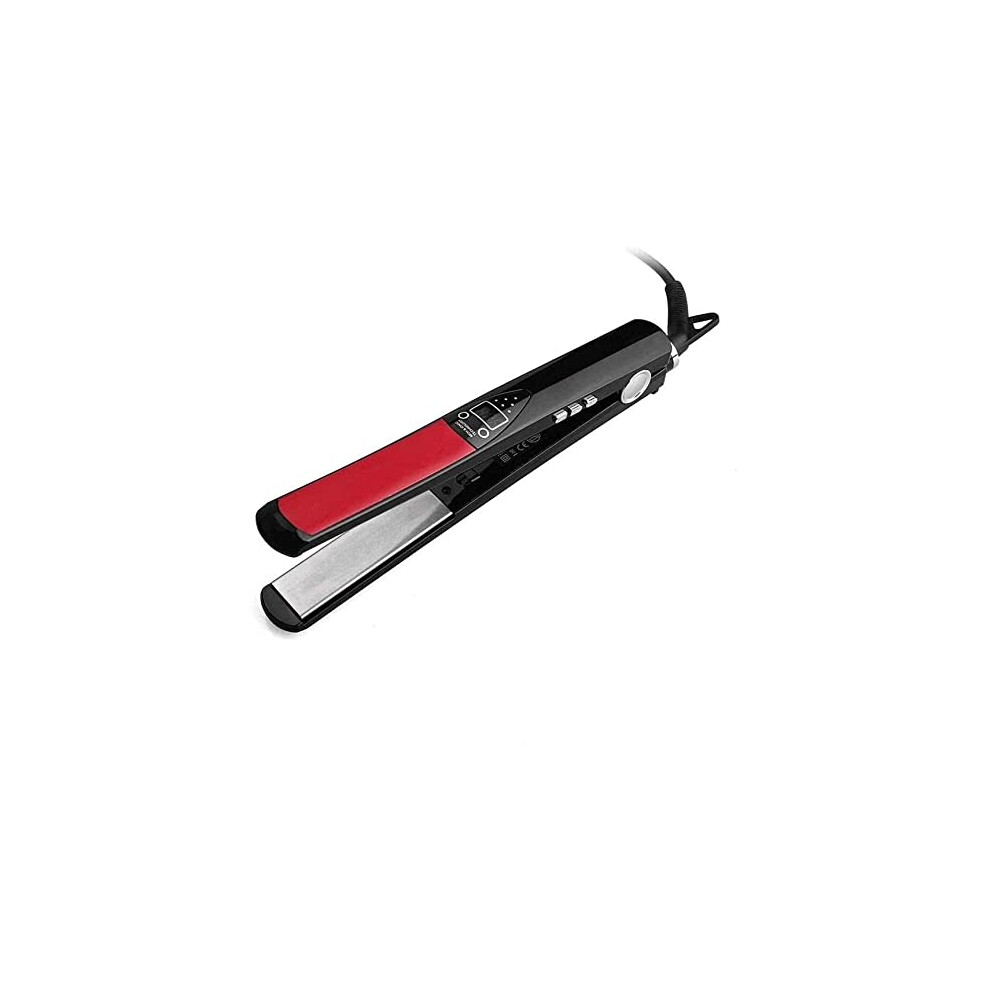 2 in 1 Tourmaline Ceramic Hair Straightener Brush with Rapid Heating, LED Control, Dual Voltage