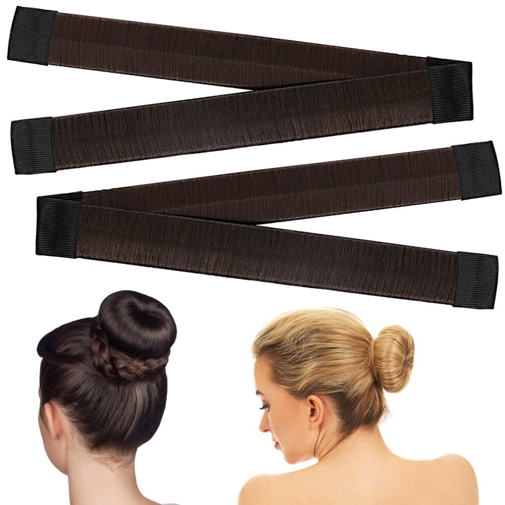 Hair Bun Maker Set 2pcs Snap Lock Donut Shaper Fast Styling Tool for Women French Twist