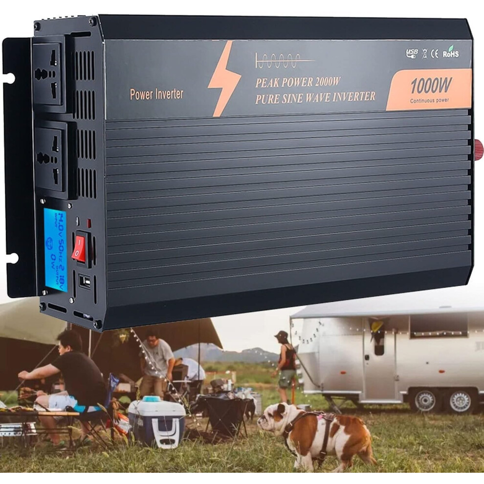 Pure Sine Wave Inverter 1000W 60V To 110V For Car Rv Truck Solar System With Overload Protection 9164114030429
