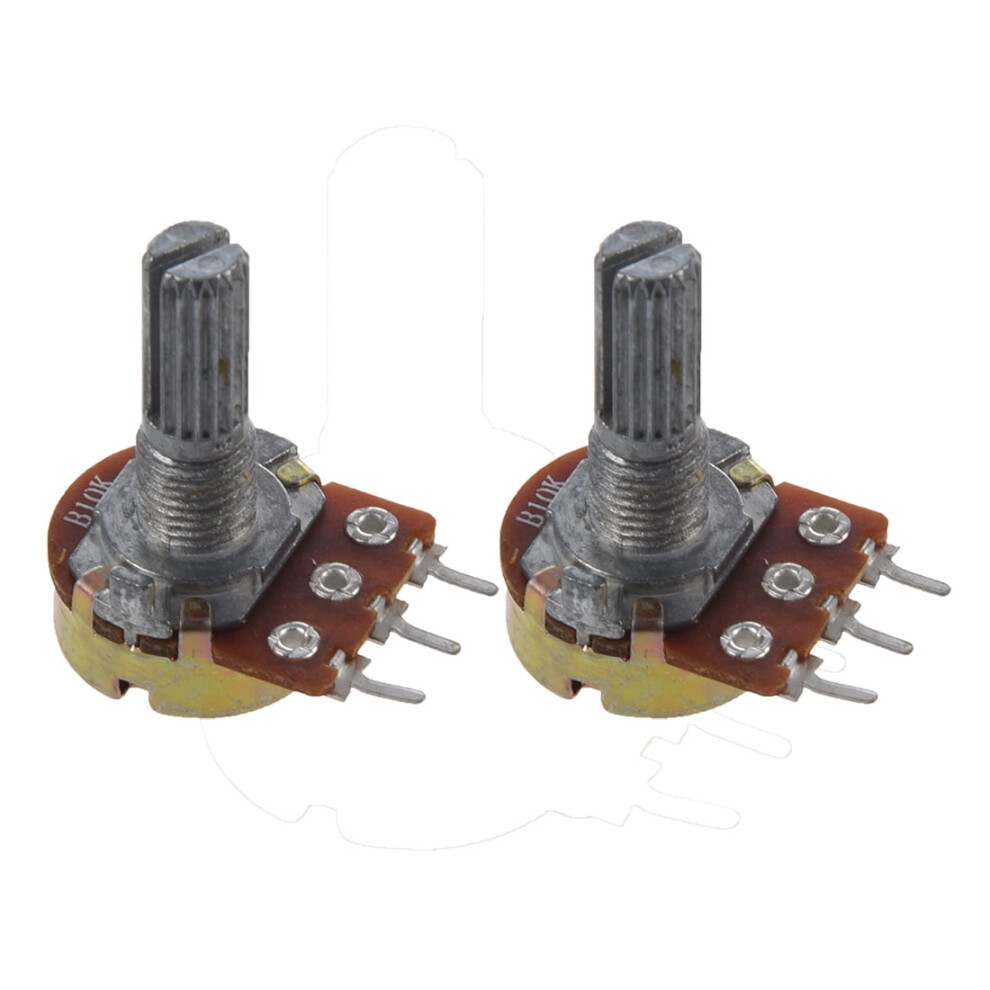 Sodial(R) 2 Pcs B10k 10K Ohm Single Linear Taper Rotary Potentiometers 9482828519130