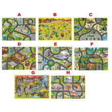 Vintersalg! Kcavykas 137 x 91 cm trafikkteppe for barn - Pedagogisk, sammenleggbar og fuktsikker lekematte for utendørs og innendørs bruk