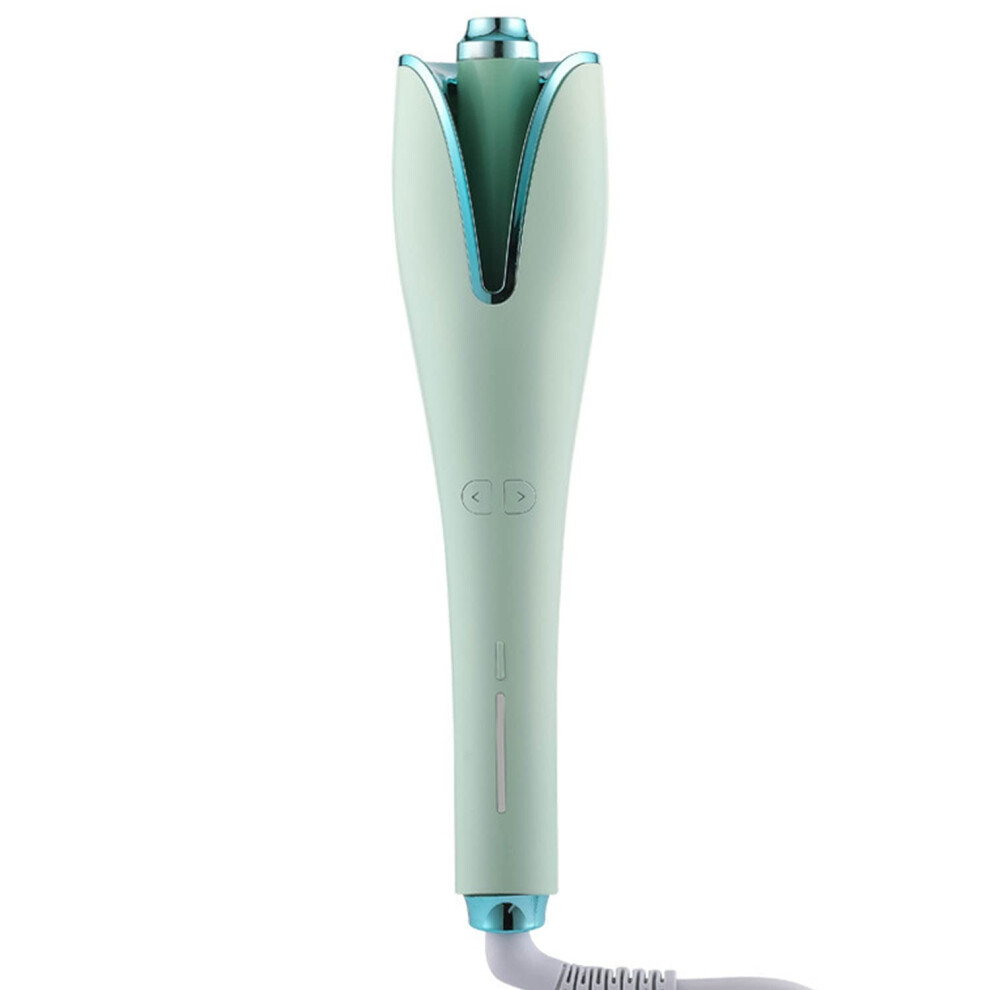 Ceramic Rotating Curling Iron for Shoulder Length Hair, Fast Heating Hair Curler with Frizz Reduction, Green