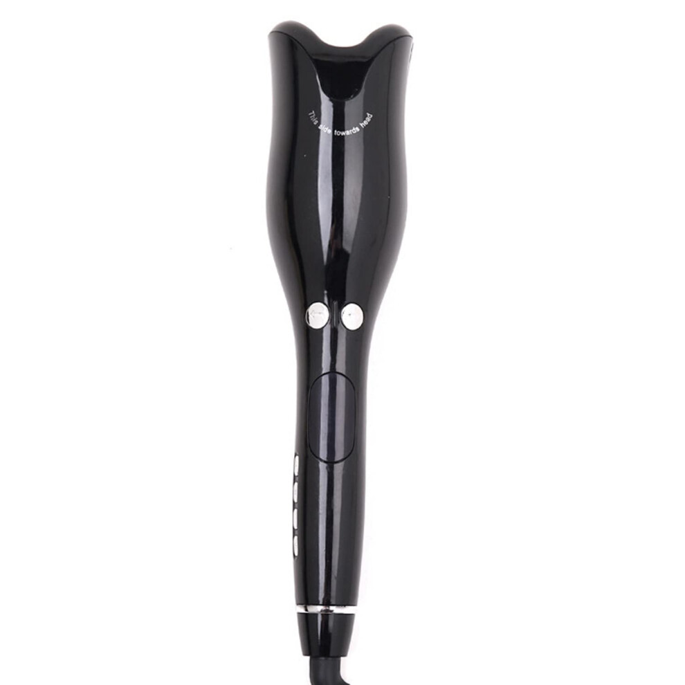 Black Automatic Hair Curler With Ceramic Coating, 2In1 Straightener And Curler, Fast Heating