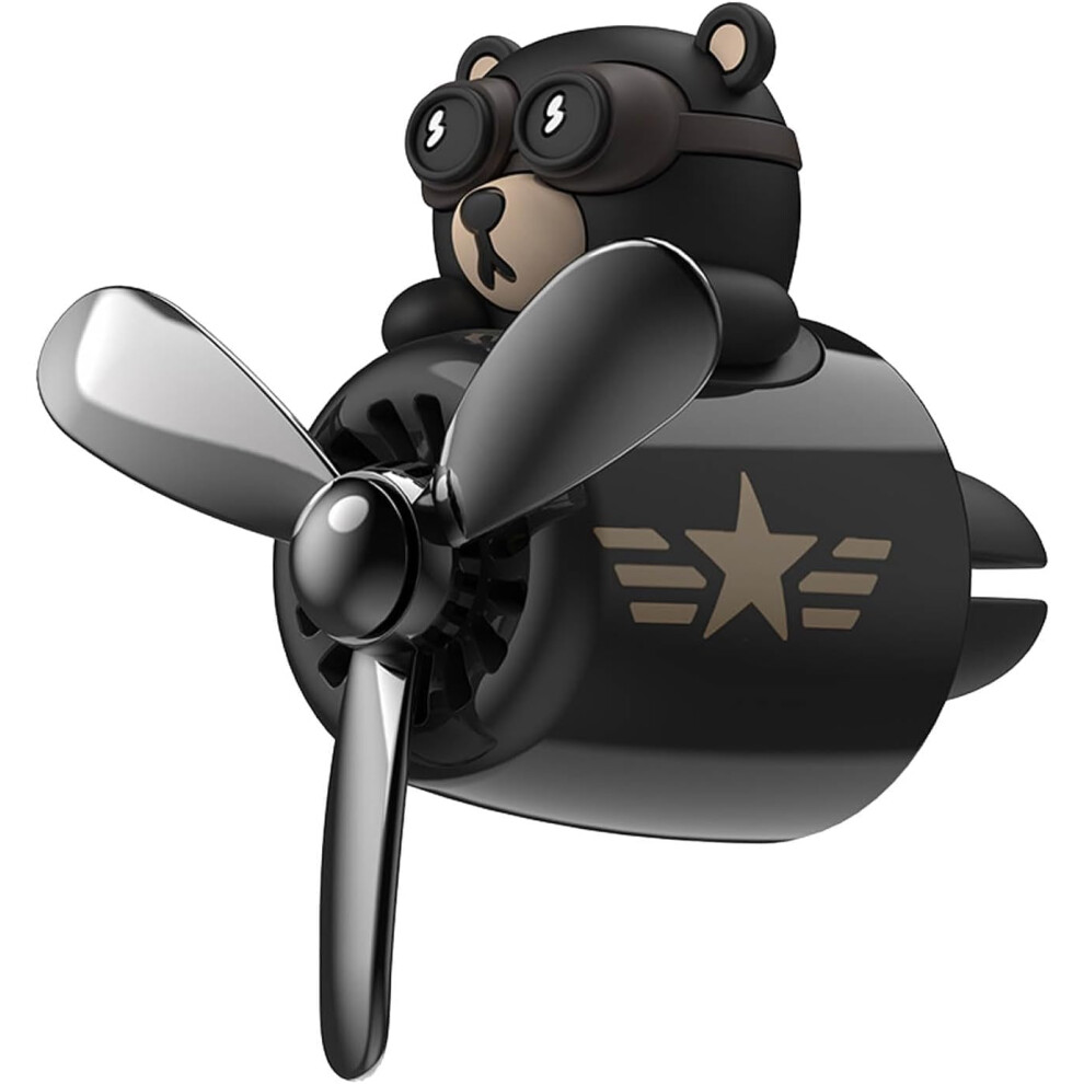 Rotating Propeller Car Air Freshener With Cute Bear Airplane Design For Car Vent Fragrance Diffuser 9044945266276