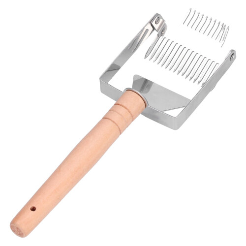 Double Head Beekeeping Uncapping Fork with Ergonomic Wooden Handle for Precision Honey Scraping 2