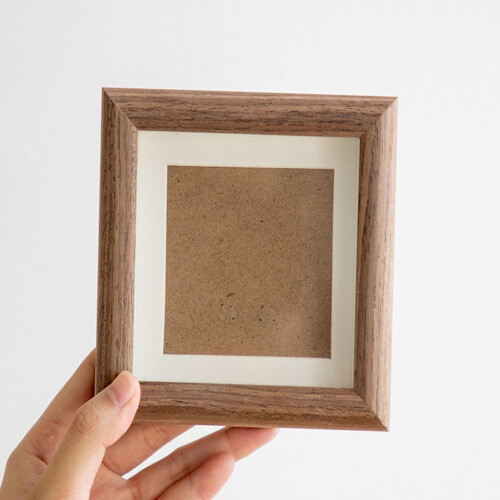 4x4 Walnut Shadow Box Frame Solid Wood Memory Display for Medals Awards Photos Wall Mounted