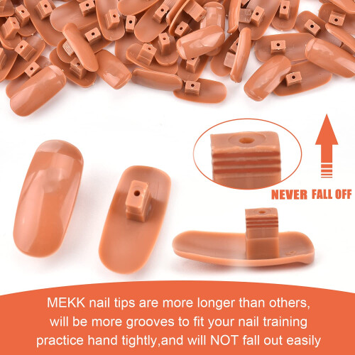200 Pack Practice Nail Tips for Training Hand, Reusable Replacement Nail Tips for Nail Art 1